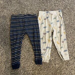 Striped and Dinosaur Print Toddler Pants